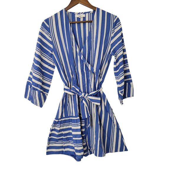 Chinti & Parker Dresses & Skirts - Chinti & Parker Striped Wrap Dress Womens Size 4 Blue/White Tie Waist